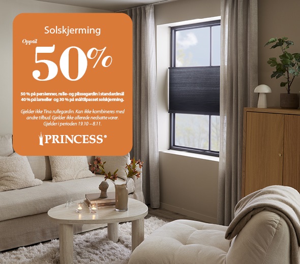 Opptil 50 % på solskjerming Princess Interiør