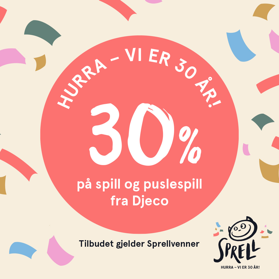 30% spill og puslespill fra Djeco Sprell